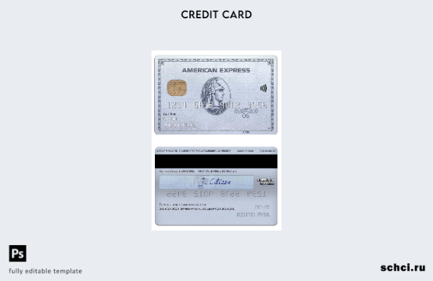 цифровая загрузка шаблона платиновой карты USA Chase Bank Amex